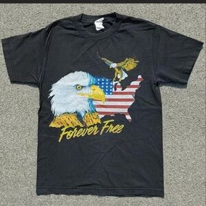 Vtg 2000s American Eagle Forever Free Biker T-Shirt S